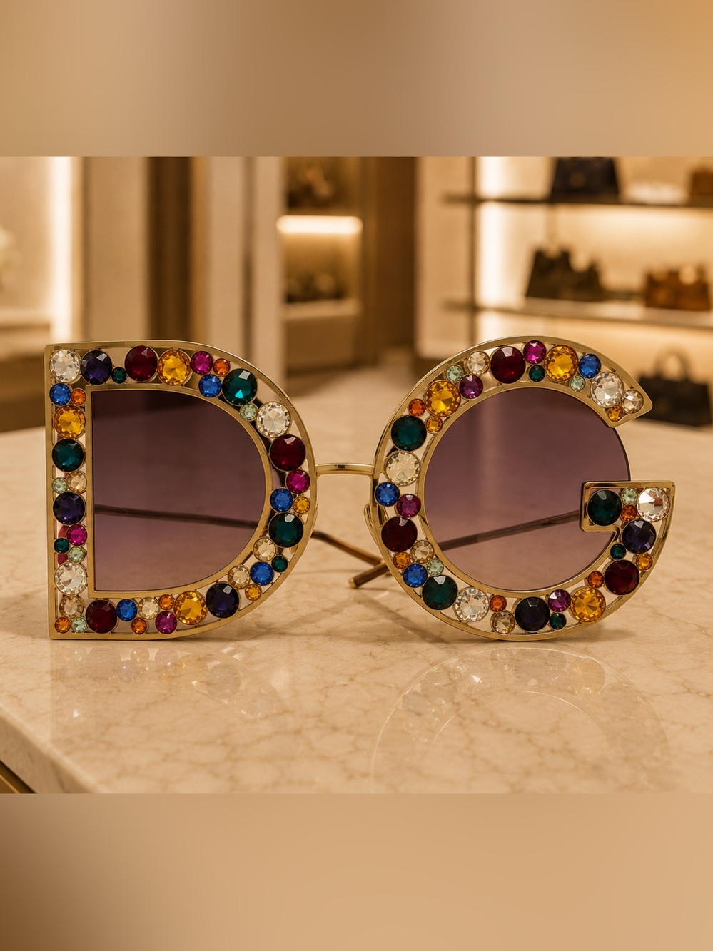 Dolce & Gabbana DG2230-B Multicolor Crystal Sunglasses